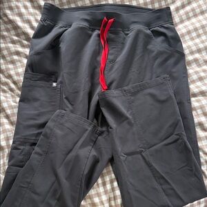 Figs Gray with Red Drawstring